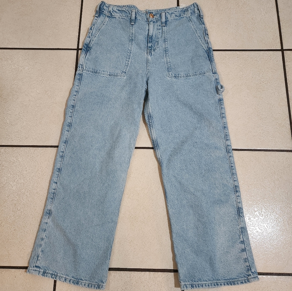 Free People Major Leagues Mid Rise Cuffed Crop Jeans Size 30
